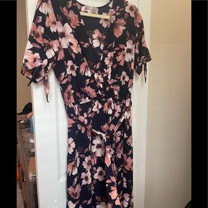 Floral Navy and Pink Dress